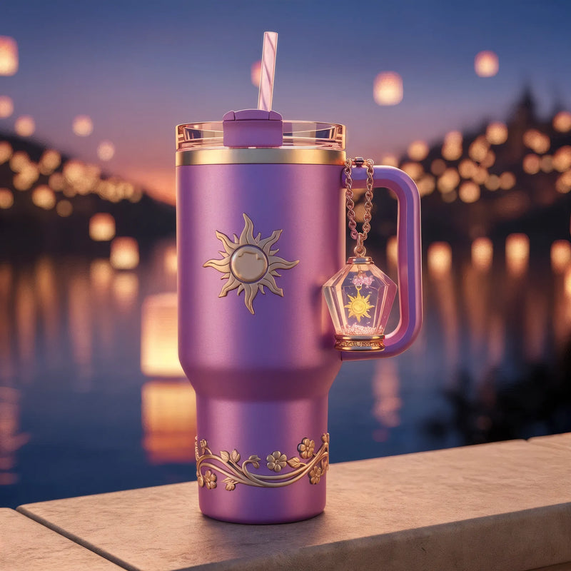 🌟 Copo Térmico Rapunzel Lanternas do Reino | 1,15 L